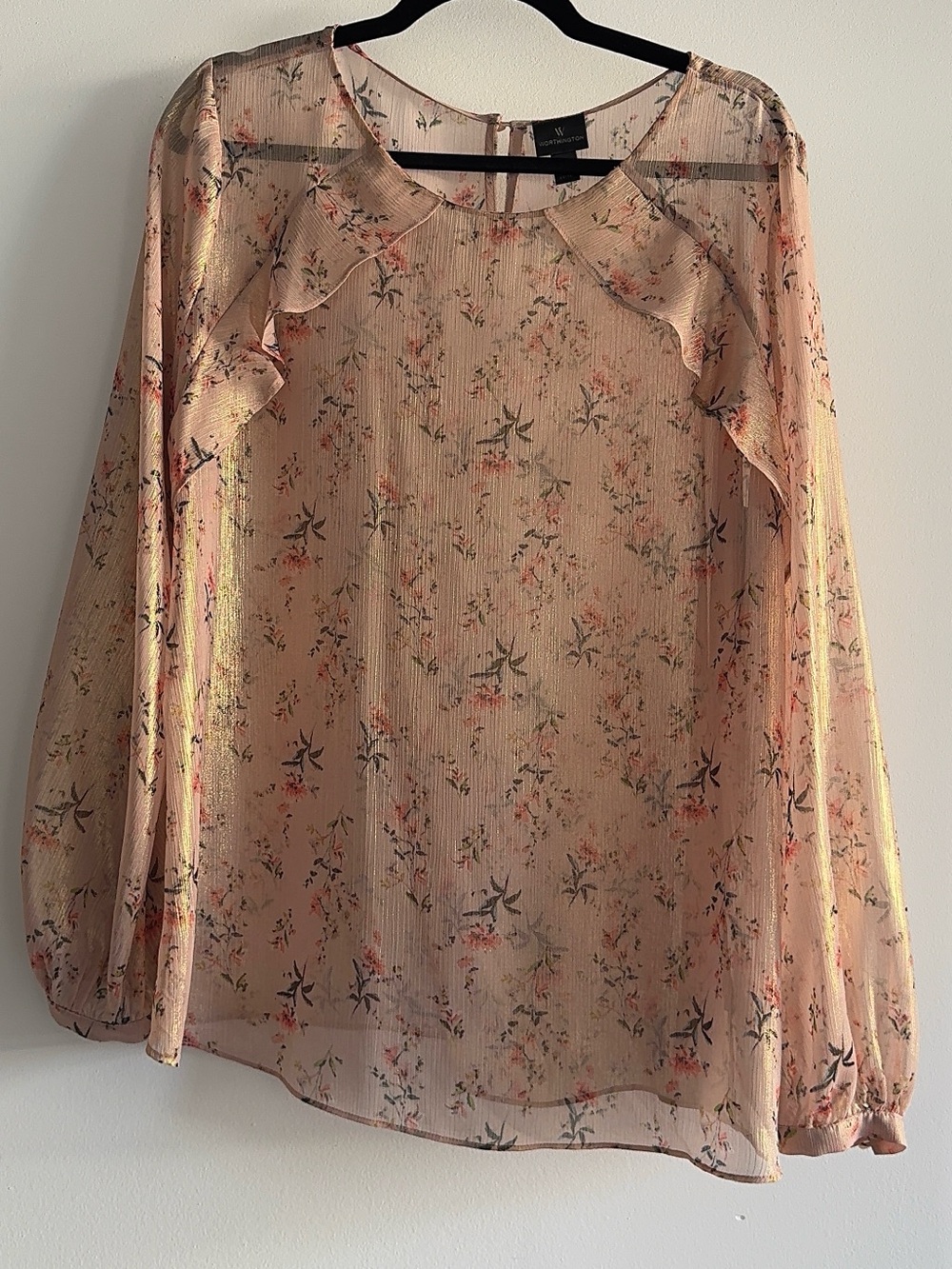 Sheer floral blouse